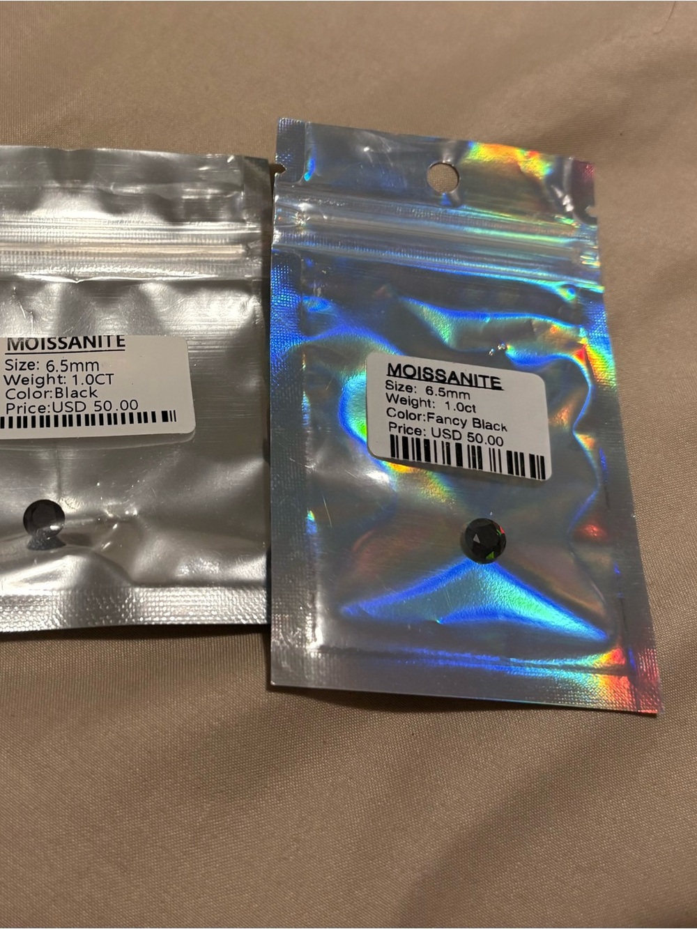 Two 1ct Moissanite stones